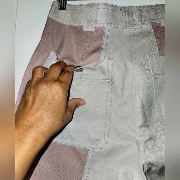 REBECCA TAYLOR COLOR BLOCK TWILL PANT TAPERED LEGS IN MULTI COMBO SIZE 0 - Picture 9 of 16